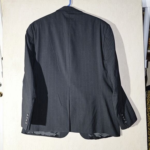 Chaps Pinstripe Blazer Sports Coat Mens 48R Navy Wool Blend Business Attire - Picture 12 of 12